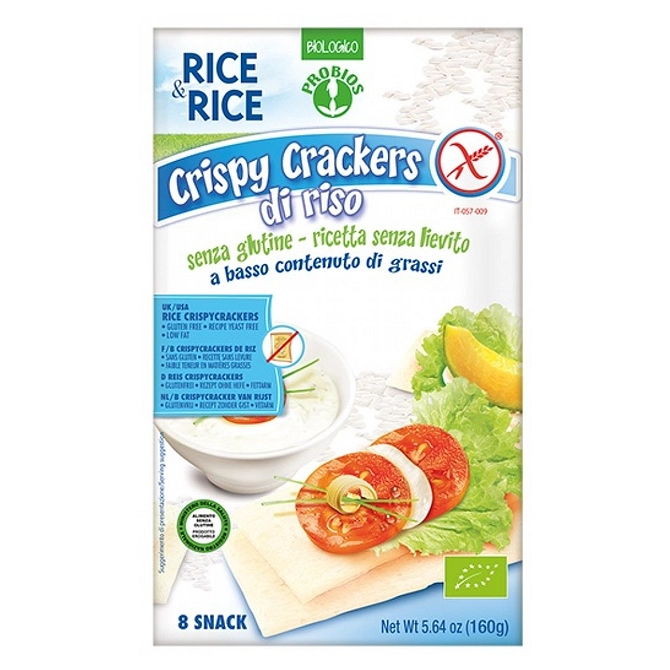 Rice&Rice Crispy Crackers 100% Riso 160 G Senza Lievito