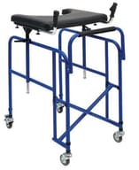 DEAMBULATORE ROLLATOR ASCELLARE PIEGHEVOLE E SMONTABILE CON 4 RUOTE PIROETTANTI E CON TAVOLINO REGOLABILE IN ALTEZZA BLU PORTATA MASSIMA 130 KG