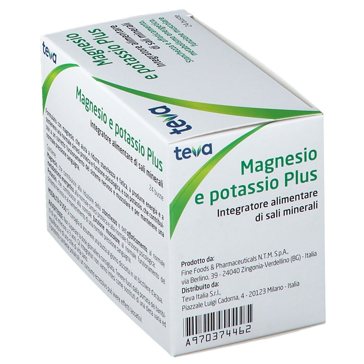 MAGNESIO POTASSIO PLUS TEVA 24 BUSTINE SENZA ZUCCHERI AROMA AGRUMI