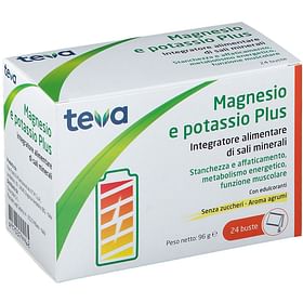 Magnesio Potassio Plus Teva 24 Bustine Senza Zuccheri Aroma Agrumi