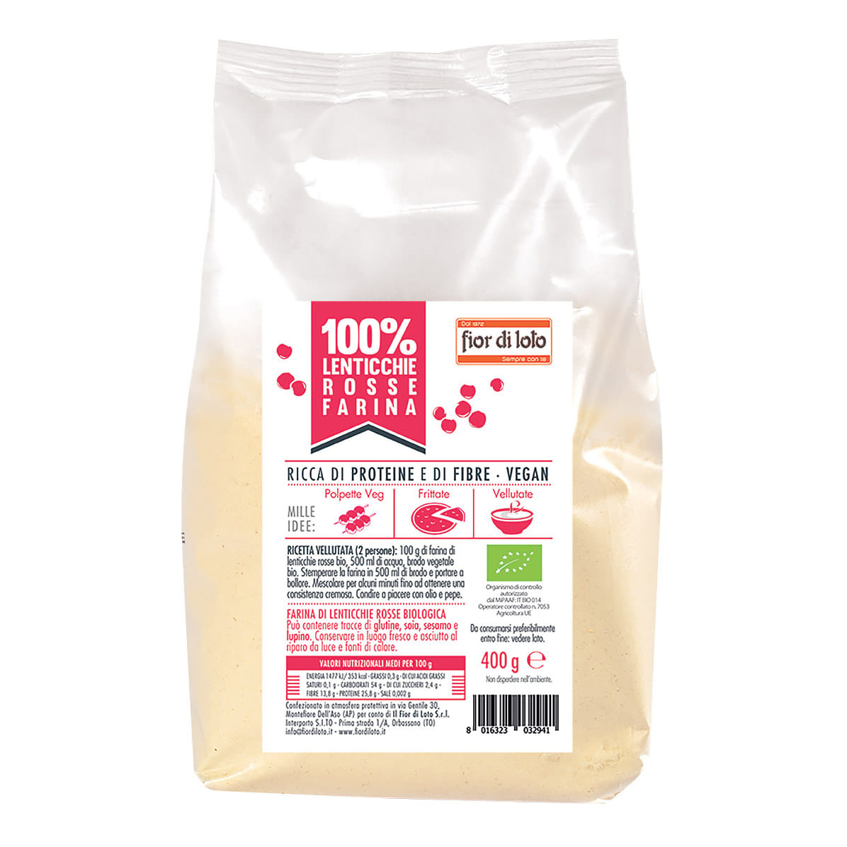 Fior Di Loto Farina Di Lenticchie Rosse Bio 400 G