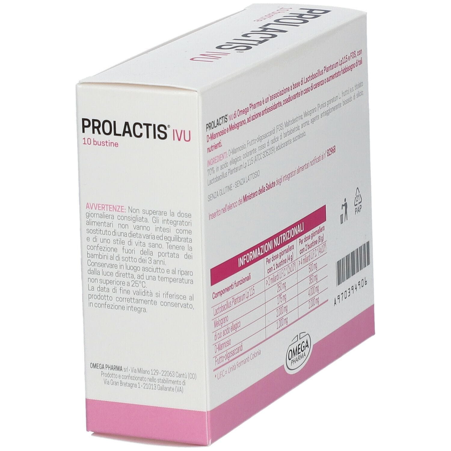 PROLACTIS IVU 10 BUSTINE