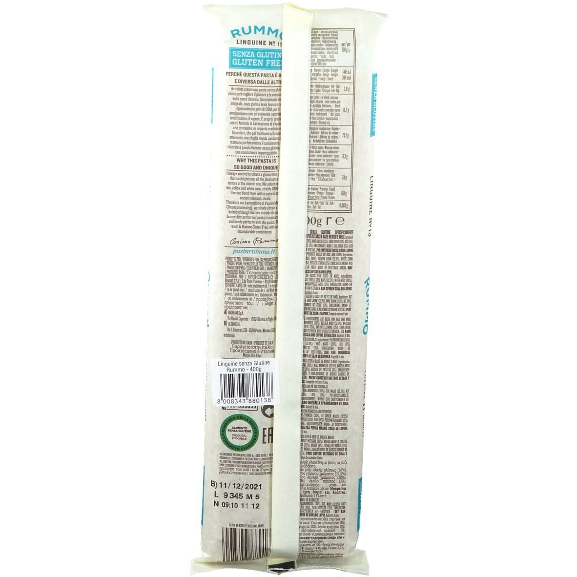 RUMMO LINGUINE N13 DI RISO INTEGRALE E MAIS 400 G