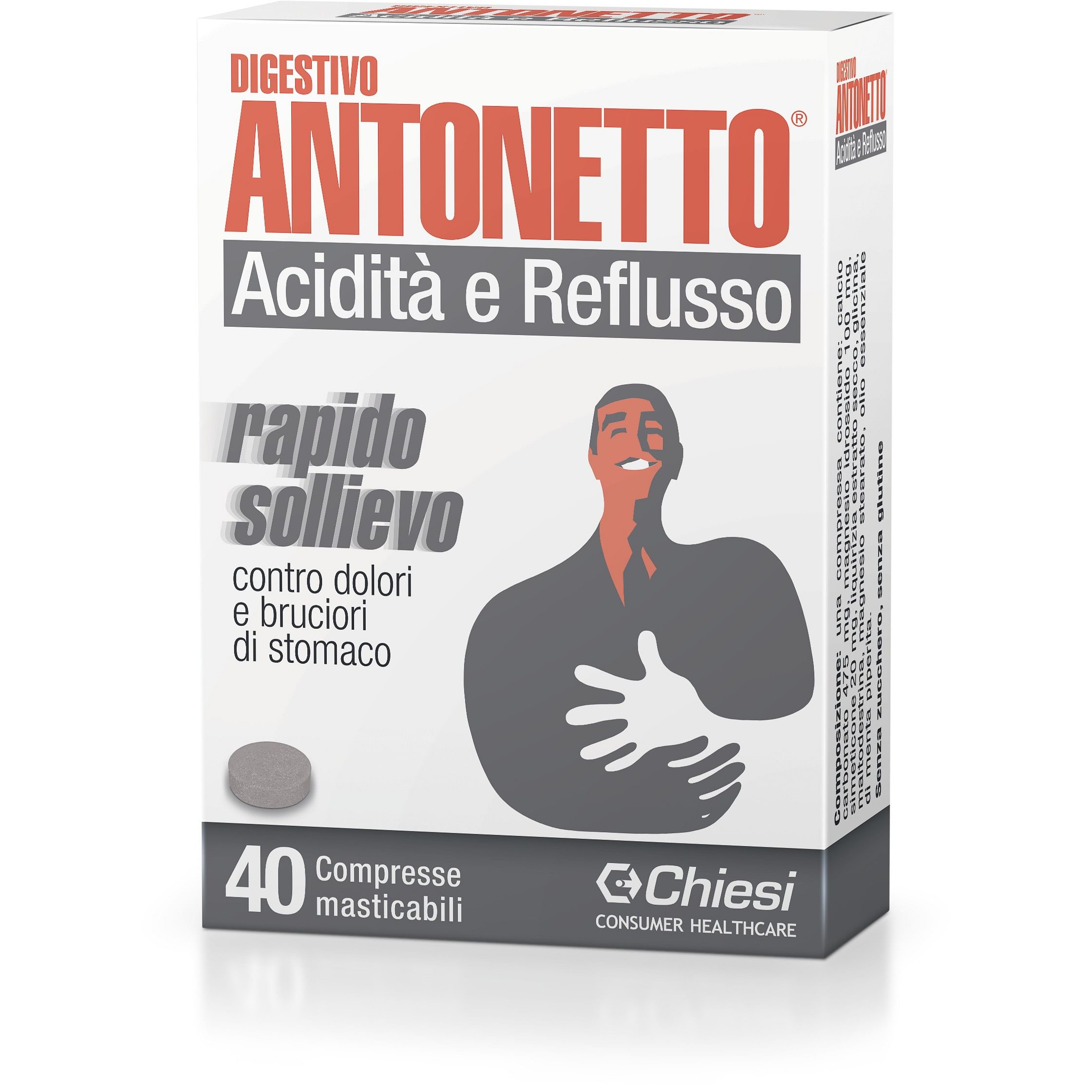 Digestivo Antonetto Acidita' E Reflusso 40 Compresse Masticabili