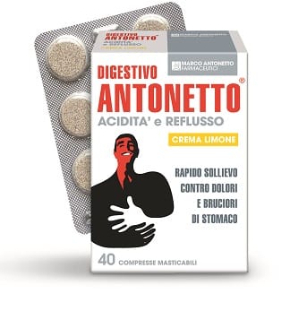 DIGESTIVO ANTONETTO ACIDITA' E REFLUSSO 40 COMPRESSE MASTICABILI