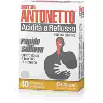 DIGESTIVO ANTONETTO ACIDITA' E REFLUSSO CREMA AL LIMONE 40 COMPRESSE MASTICABILI