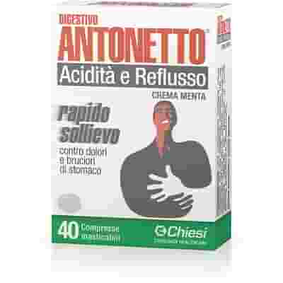 DIGESTIVO ANTONETTO ACIDITA' E REFLUSSO CREMA ALLA MENTA 40 COMPRESSE MASTICABILI