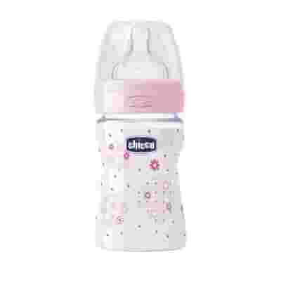 CHICCO BIBERON WELL BEING IN POLIPROPILENE GIRL DA 150 ML NORMAL SILICONE ITA