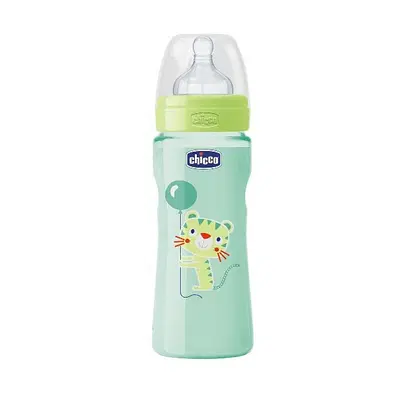 CHICCO BIBERON WELL BEING COLORATO IN POLIPROPILENE UNISEX DA 330 ML FAST SILICONE CHICCO BIBERON WELL BEING COLORATO IN POLIPROPILENE UNISEX DA 330 ML FAST SILICONE