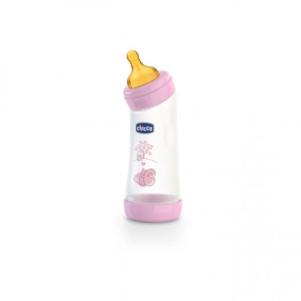 CHICCO BIBERON WELL BEING ANGOLATO IN POLIPROPILENE GIRL DA 250 ML NORMAL LATTICE