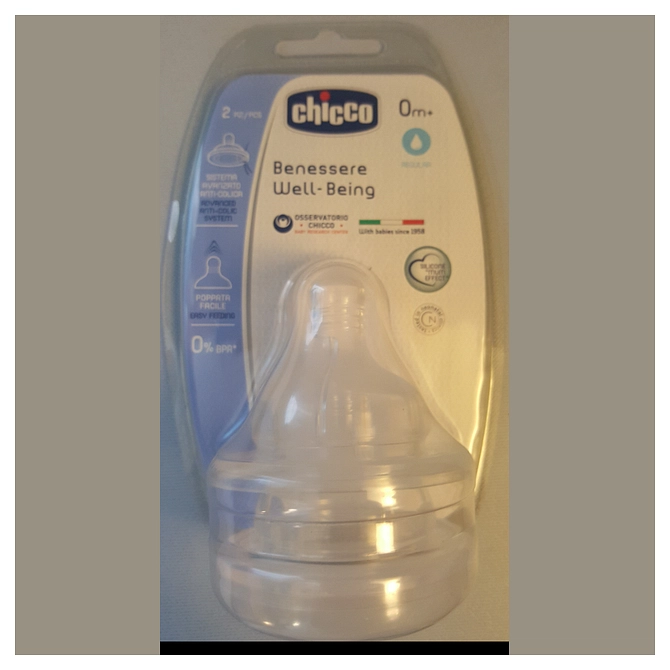 Chicco Tettarella Well Being 0 Mesi+ Normal Silicone 2 Pezzi