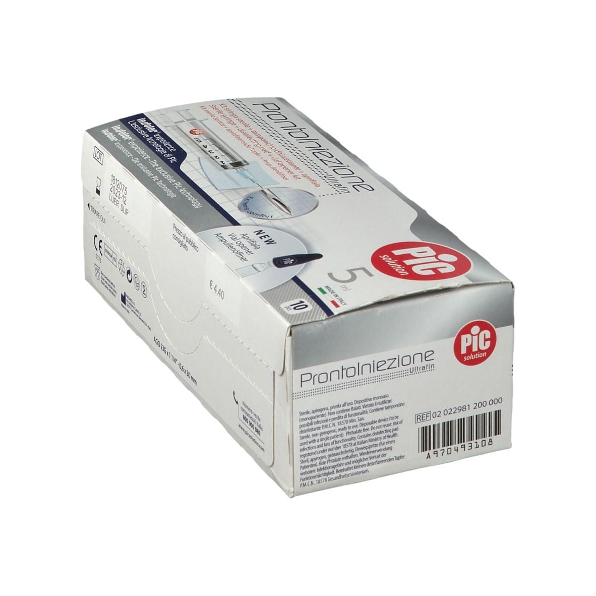 SIRINGA PIC SOLUTION PRONTA INIEZIONE AGO MONTATO MISURA GAUGE 23 1 1/4 10 PEZZI