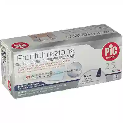 SIRINGA PIC SOLUTION PRONTO INIEZIONE 2,5 ML AGO GAUGE 23 1 1/4 10 PEZZI