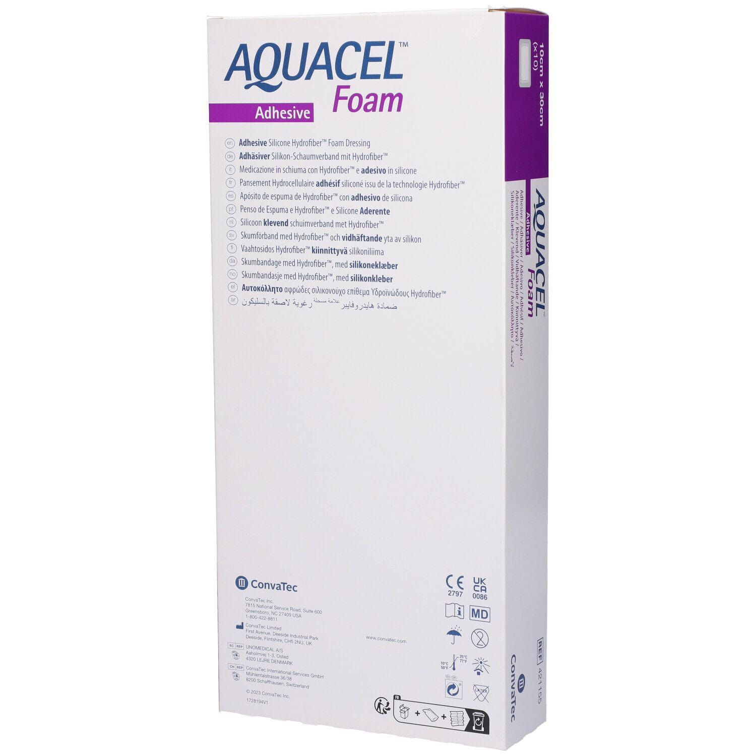 MEDICAZIONE HYDROFIBER STERILE ADESIVA IN SCHIUMA MISURA 10X30 10 PEZZI