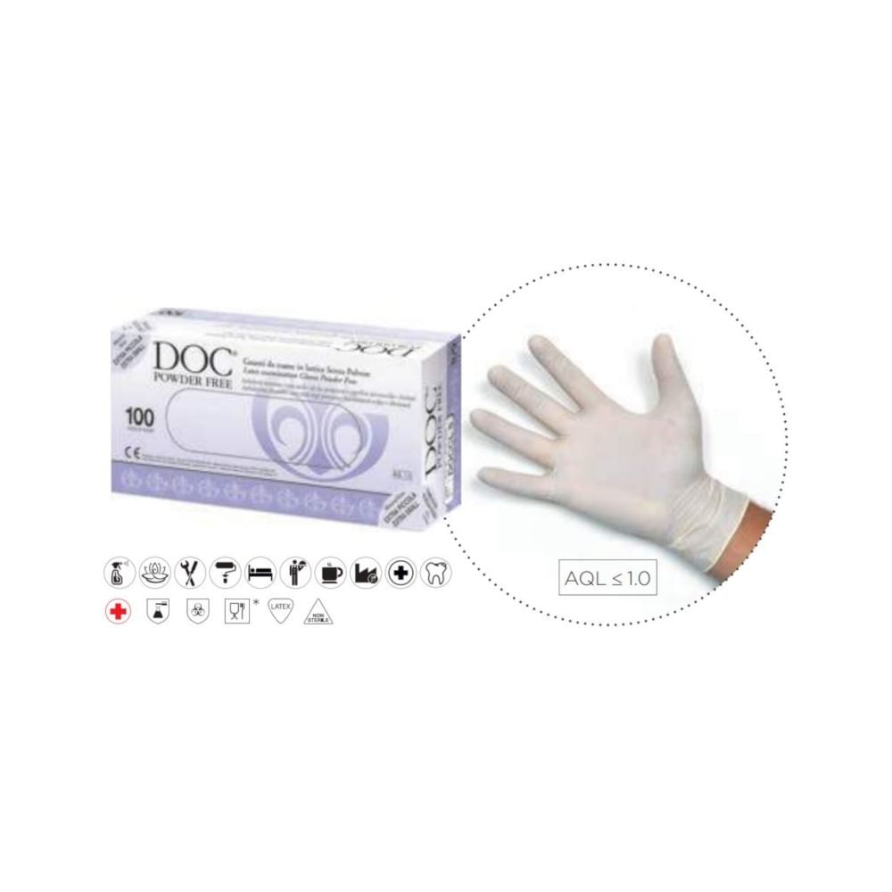 GUANTO IN LATTICE SUPERFICIE MICRORUVIDA PRIVO DI TALCO 100 PEZZI ARTICOLO DOCCL 6