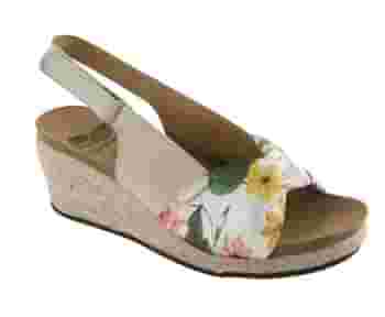 MINDY SUEDE+TEXTILE WOMENS BONE/FLOWER FANTASY 37