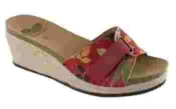 MALTESINA TEXTILE+SUEDE WOMENS RED/FLOWER FANTASY 37