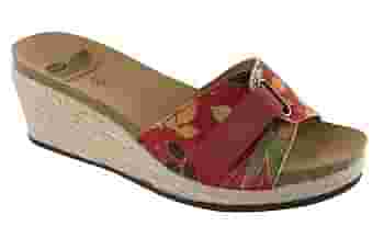 MALTESINA TEXTILE+SUEDE WOMENS RED/FLOWER FANTASY 41