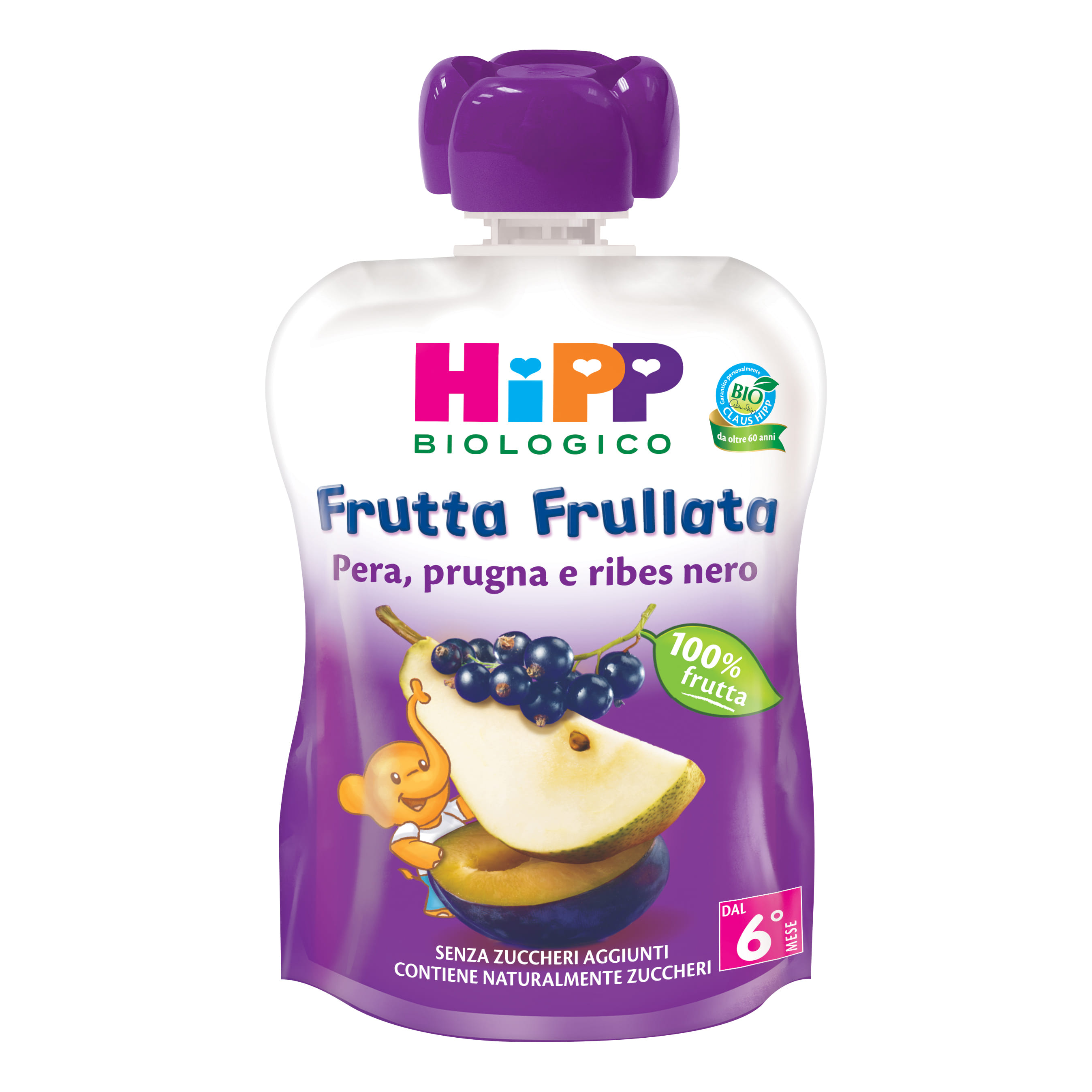 HIPP BIO FRUTTA FRULLATA PERA PRUGNA RIBES 90 G