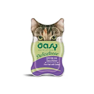 OASY WET CAT DELICATESSE PATE' CON TACCHINO 85 G OASY WET CAT DELICATESSE PATE' CON TACCHINO 85 G