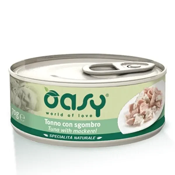 Oasy Wet Cat Tonno Con Sgombro 70 G