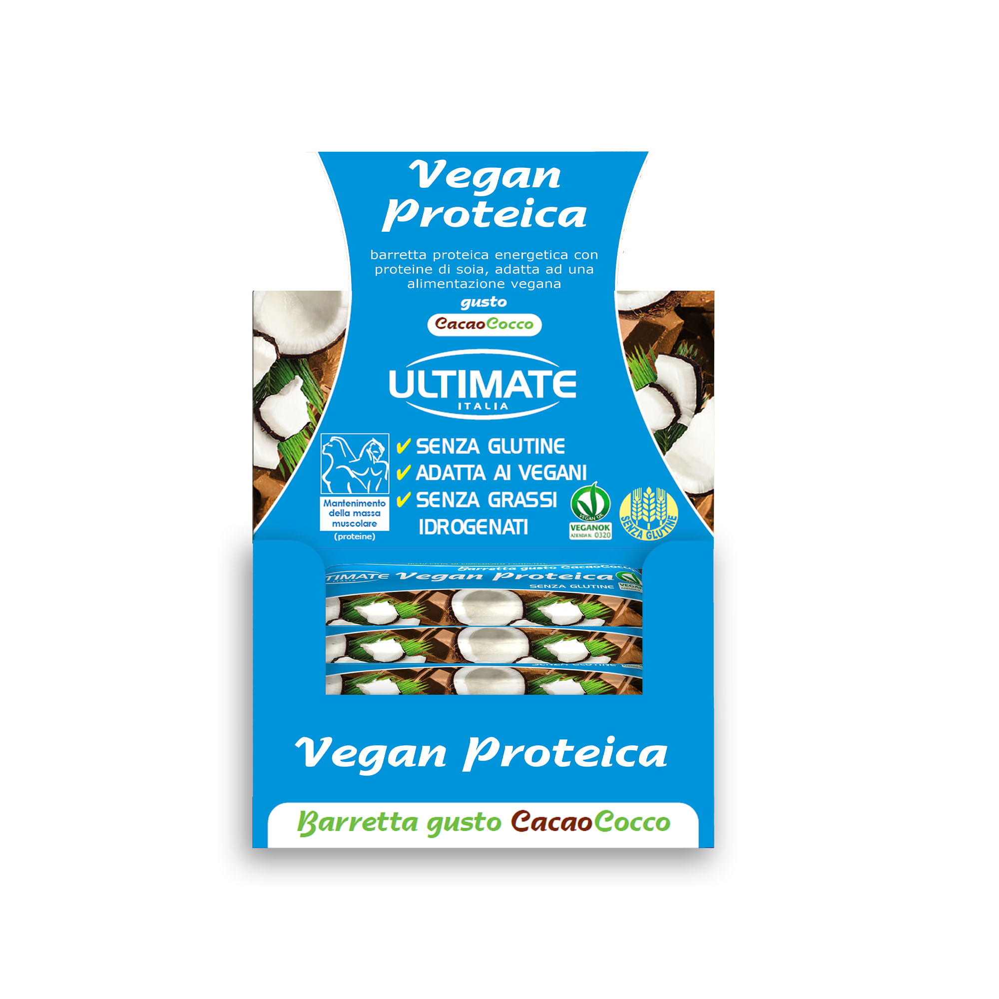 Ultimate Barretta Vegan Proteica Cacao/Cocco 24 Pezzi