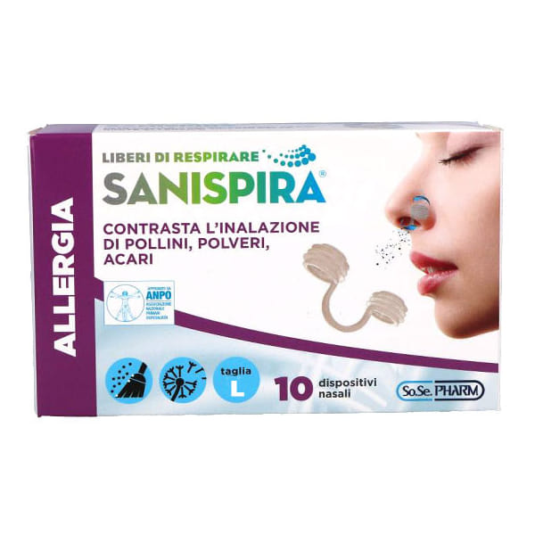 Sanispira Allergia Dispositivo Nasale 10 Pezzi Taglia L