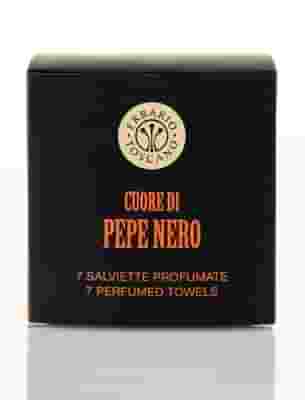 ERBARIO TOSCANO CUORE DI PEPE NERO PORTA SALVIETTE RINFRESCANTI 7 PEZZI