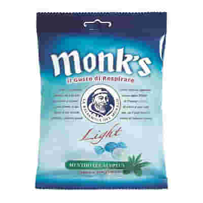 CARAMELLE MONK'S LIGHT SENZA ZUCCHERO MENTA EUCALIPTO 80 G