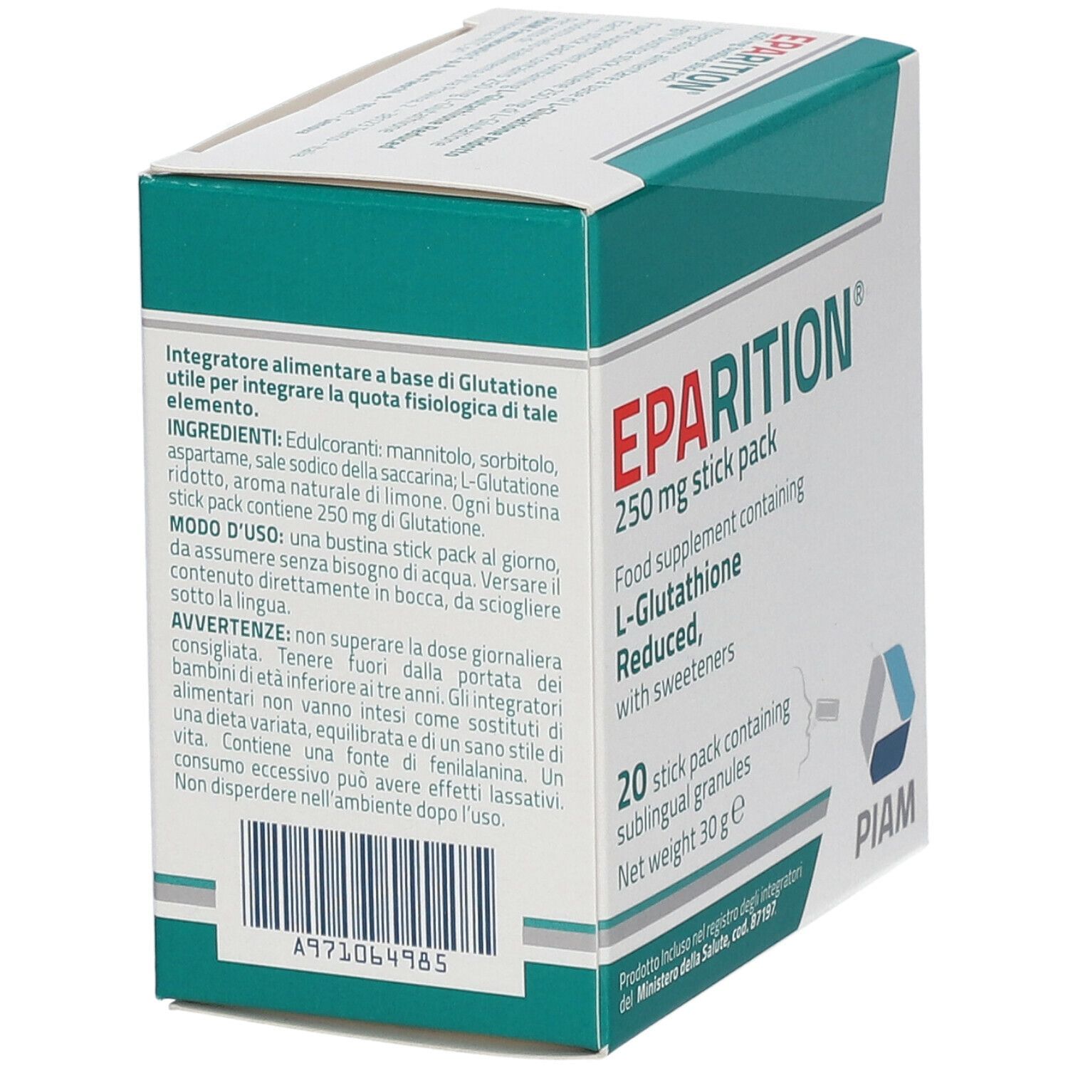 EPARITION 20 BUSTINE STICK PACK DA 250 MG DI GRANULATO SUBLINGUALE