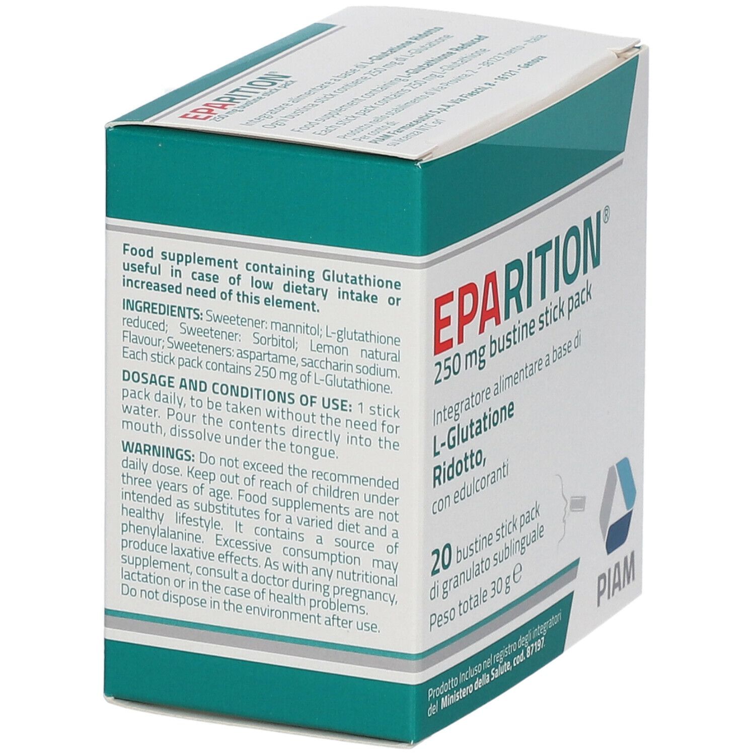 EPARITION 20 BUSTINE STICK PACK DA 250 MG DI GRANULATO SUBLINGUALE