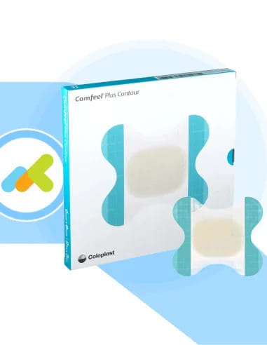 MEDICAZIONE SPECIALE ATTIVA CON IDROCOLLOIDE SAGOMATO COMFEEL PLUS CONTOUR 6X8 CM 5 PEZZI