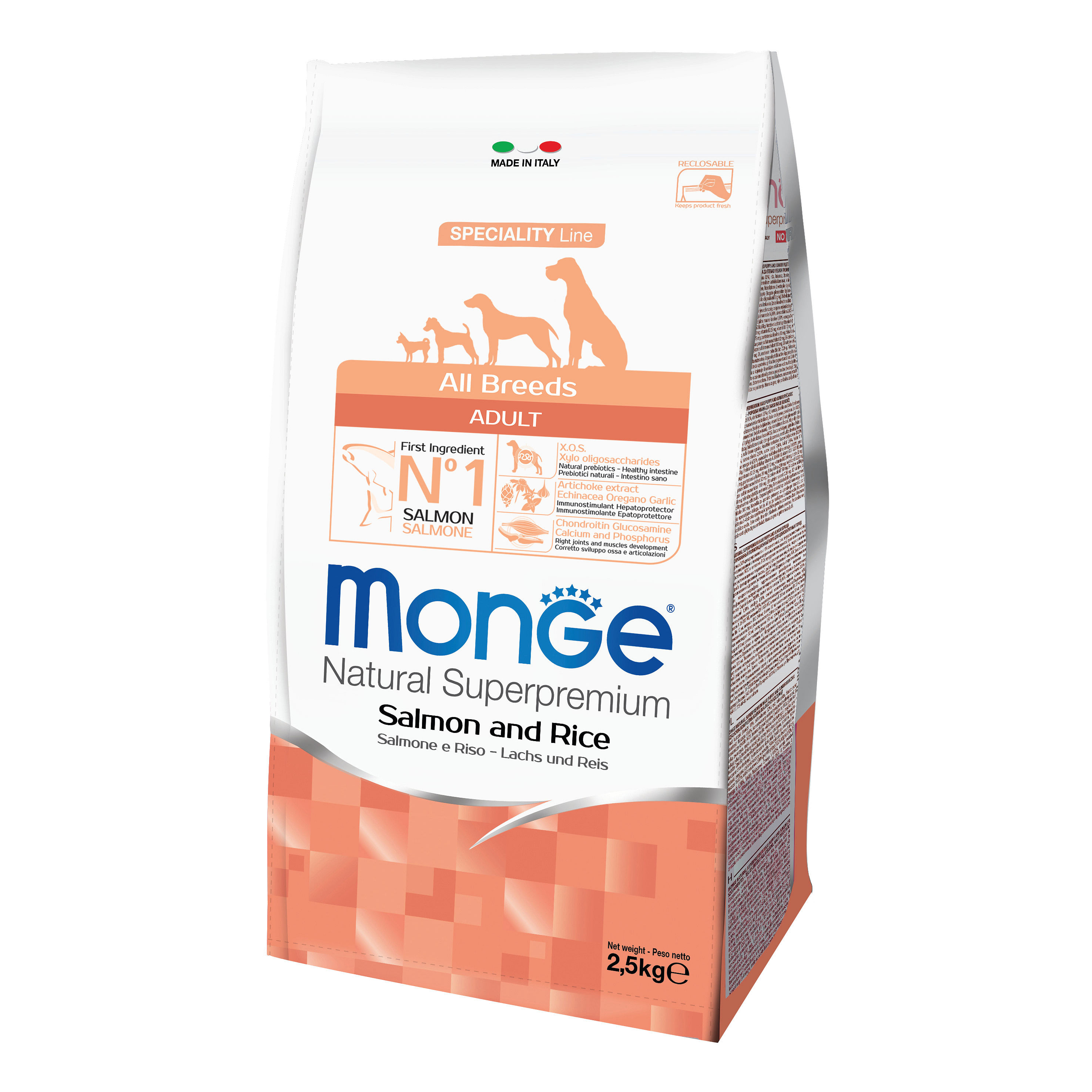 Monge All Breeds Adult Salmone & Riso 2500 G