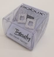 BJT923 ORECCHINI WHITE PAVE STAINLESS STEEL