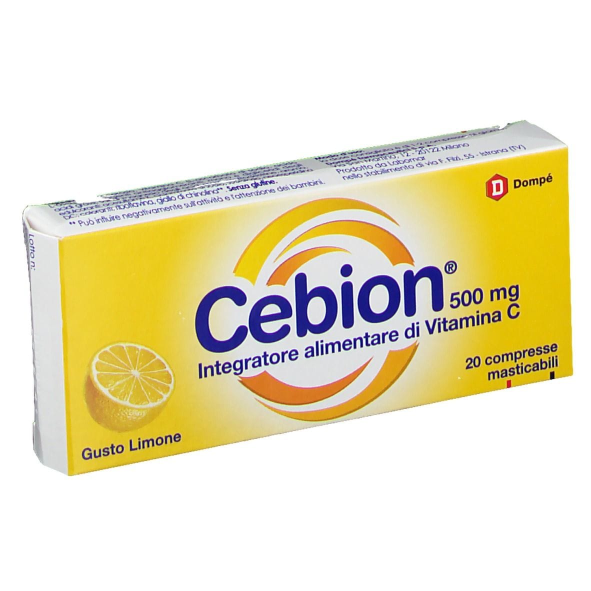 Cebion Masticabile Limone Vitamina C 500 Mg 20 Compresse