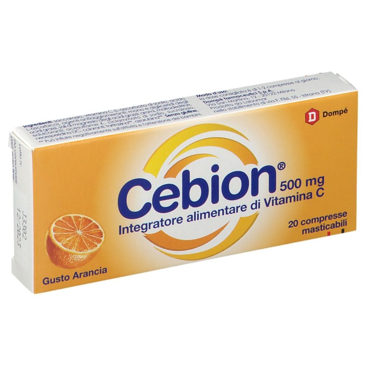 Cebion Masticabile Arancia Vitamina C 500 Mg 20 Compresse