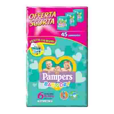 PAMPERS BABY DRY TRIO DWCT XL 45 PEZZI