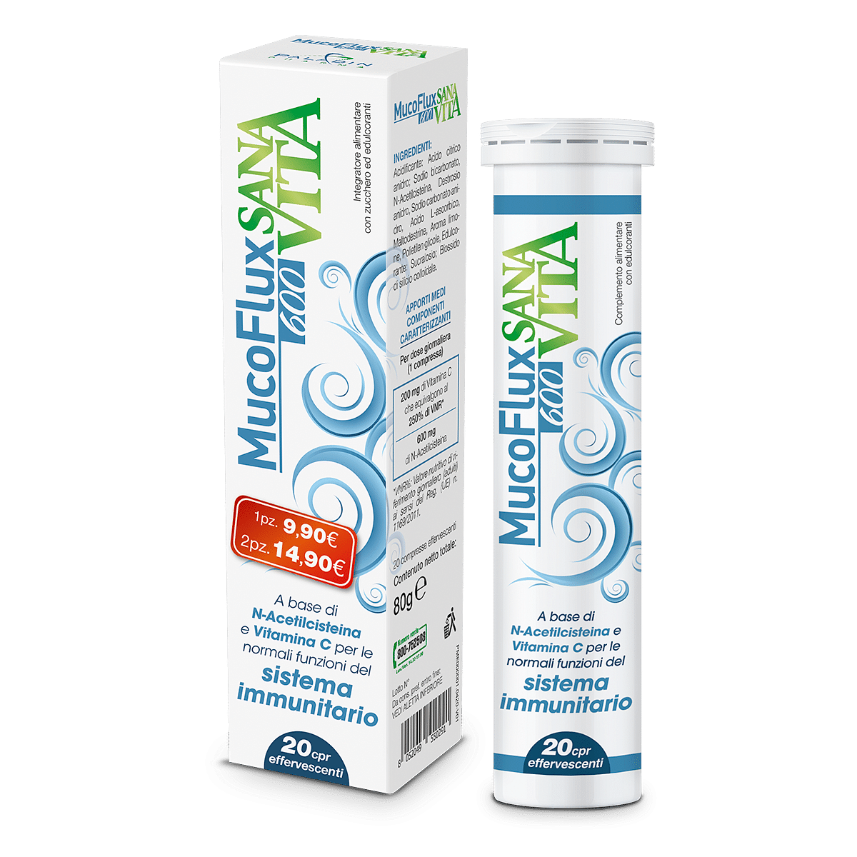 Sanavita Mucoflux 600 20 Capsule Effervescenti