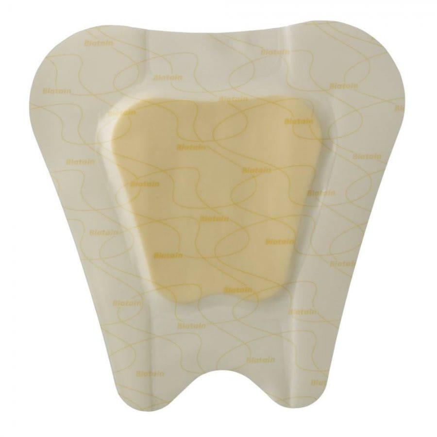 MEDICAZIONE BIATAIN IN SCHIUMA DI POLIURETANO CON BORDO ADESIVO IN SILICONE PER SACRO 25X25 CM 5 PEZZI