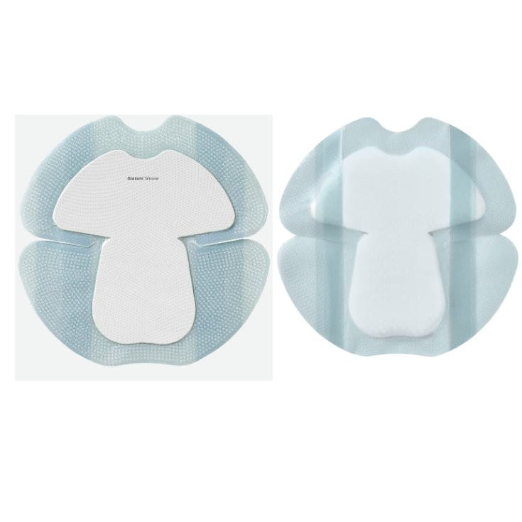 MEDICAZIONE BIATAIN IN SCHIUMA DI POLIURETANO CON BORDO ADESIVO IN SILICONE PER TALLONE 18X18 CM 5 PEZZI