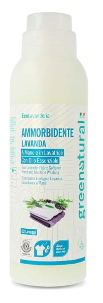 GREENATURAL ECOLAVANDERIA AMMORBIDENTE LAVANDA A MANO E IN LAVATRICE CON OLIO ESSENZIALE 1 LITRO