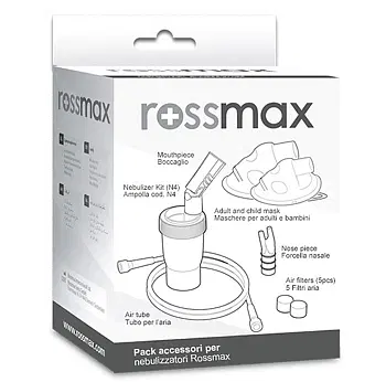 ROSSMAX KIT ACCESSORI ASSORTITI PER NEBULIZZATORI N 4 ROSSMAX KIT ACCESSORI ASSORTITI PER NEBULIZZATORI N 4
