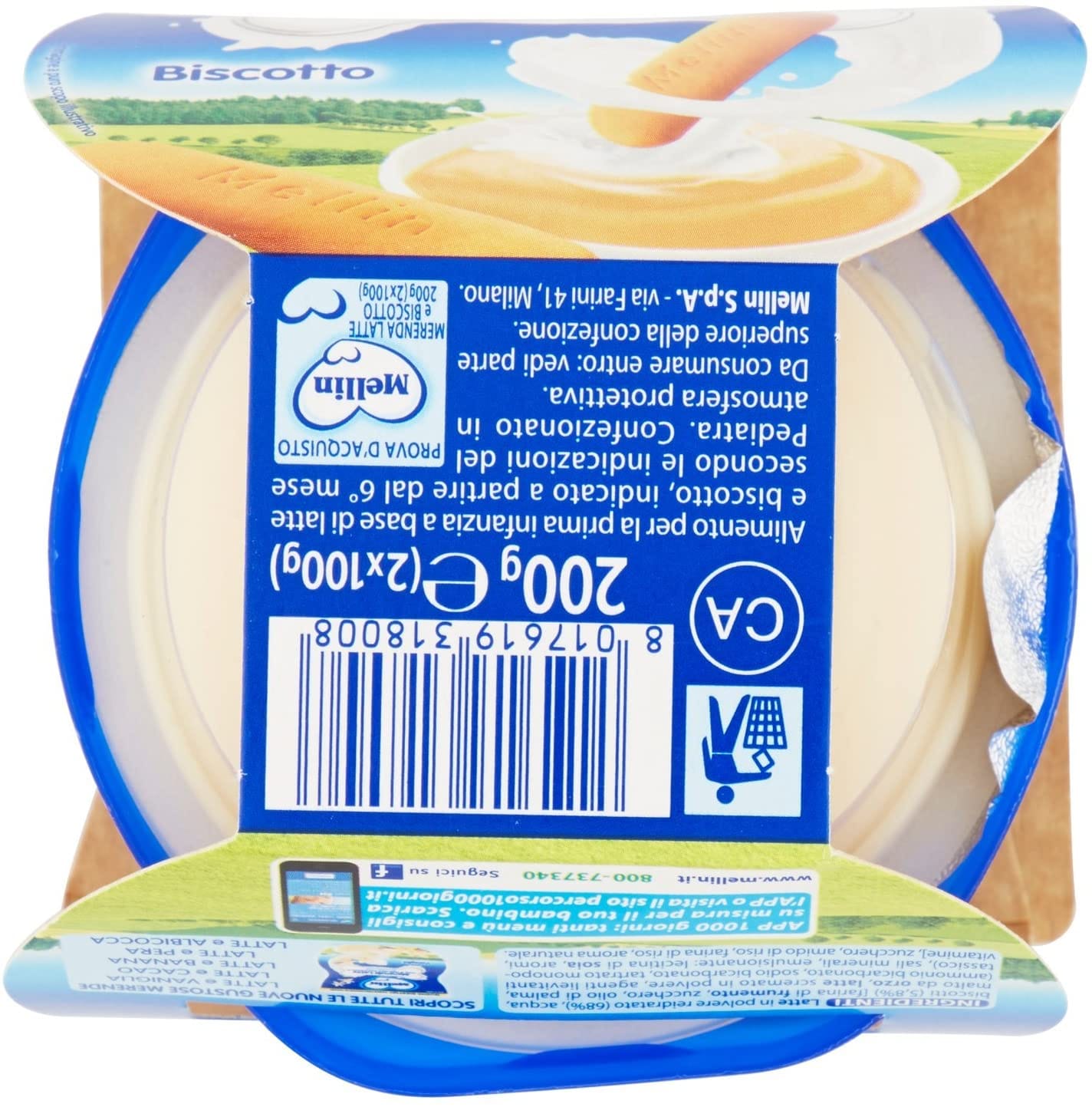 MELLIN MERENDA LATTE BISCOTTO 2 X 100 G