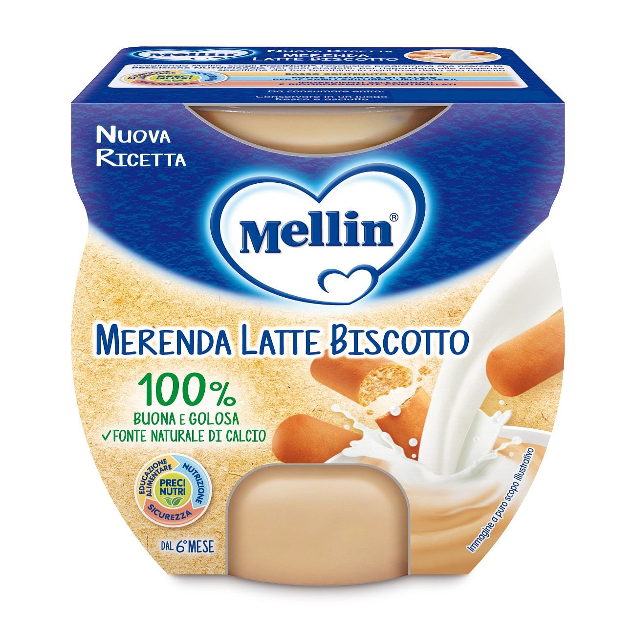 Mellin Merenda Latte Biscotto 2 X 100 G