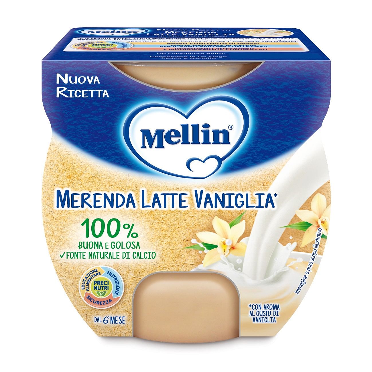 Mellin Merenda Latte Vaniglia 2 X 100 G