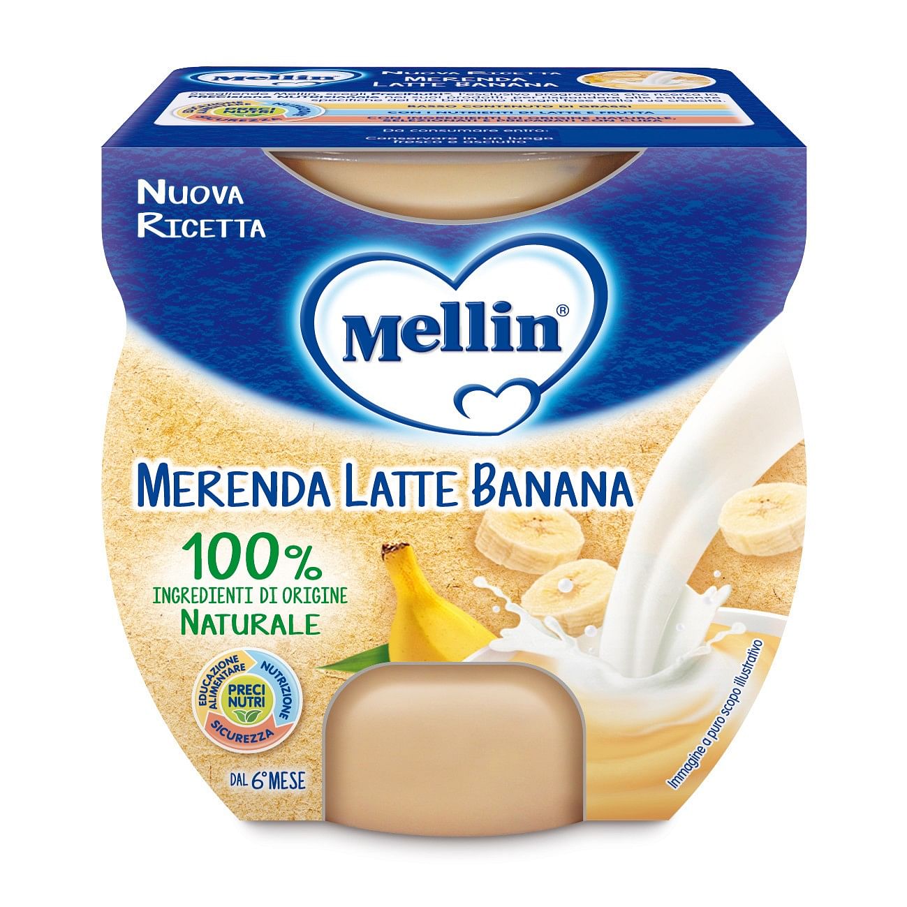 Mellin Merenda Latte Banana 2 X 100 G