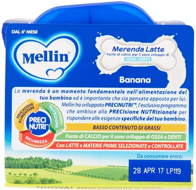 MELLIN MERENDA LATTE BANANA 2 X 100 G MELLIN MERENDA LATTE BANANA 2 X 100 G