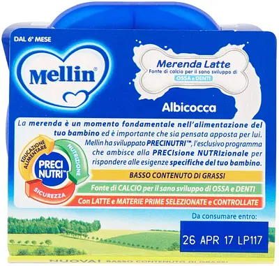 MELLIN MERENDA LATTE ALBICOCCA 2 X 100 G MELLIN MERENDA LATTE ALBICOCCA 2 X 100 G