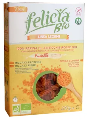FELICIA BIO FUSILLI DI LENTICCHIE ROSSE 250 G FELICIA BIO FUSILLI DI LENTICCHIE ROSSE 250 G