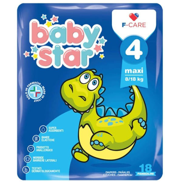 PANNOLINO BABYSTAR 8/18KG T4 18 PEZZI